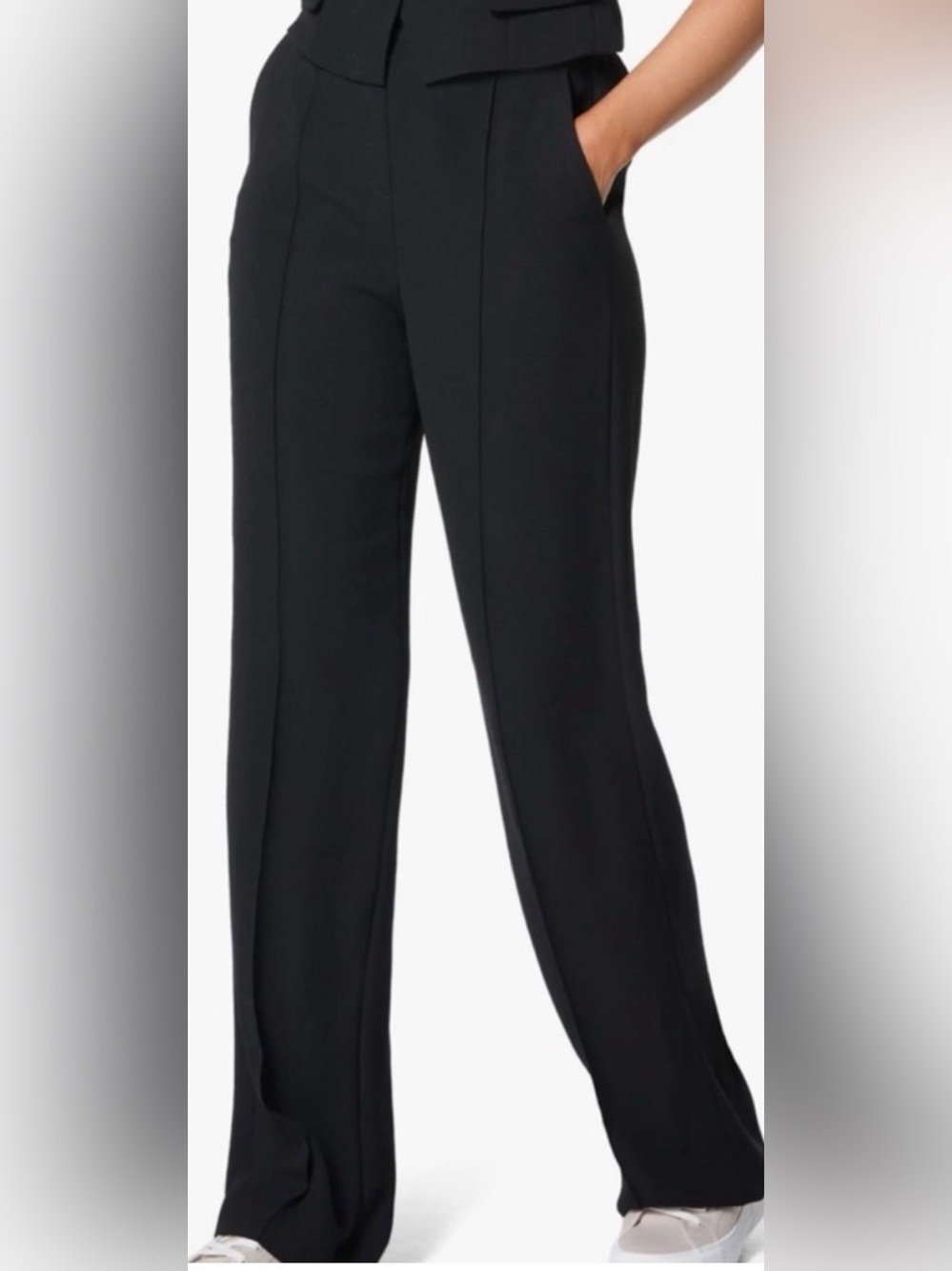 SPANX Carefree Crepe Pant Pleated Black Size Medium Tall New w/ Tags